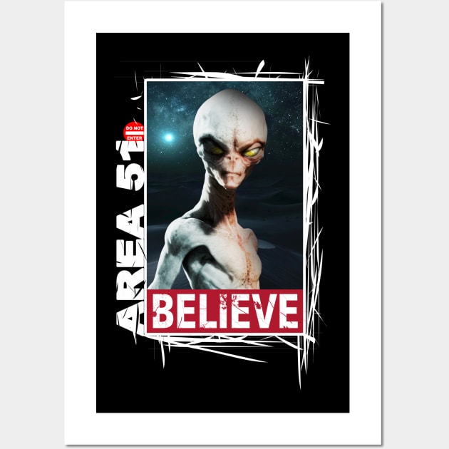 Area 51, I Believe! Alien Collection #008b Wall Art by jonathanptk